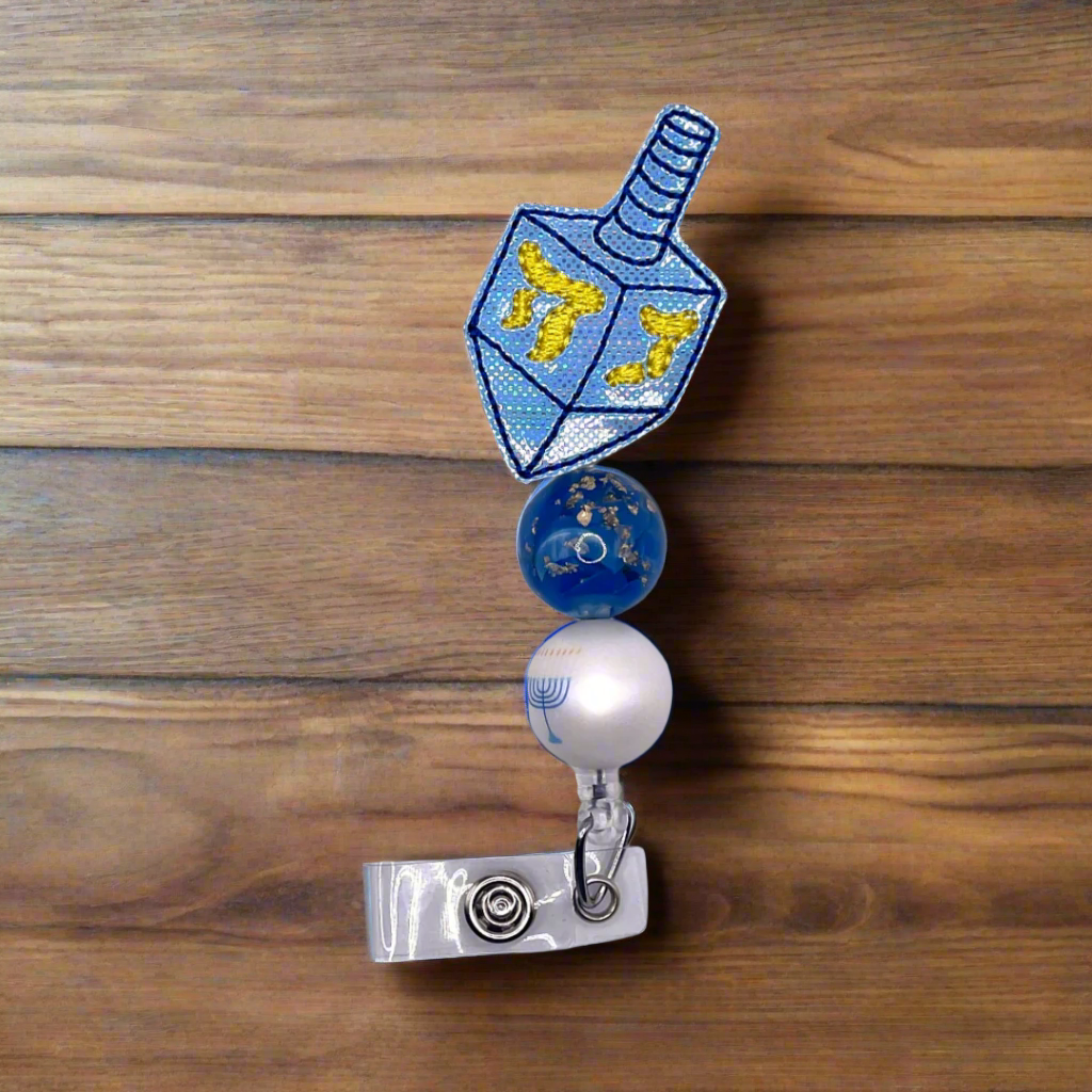 Dreidel Beaded Badge Reel