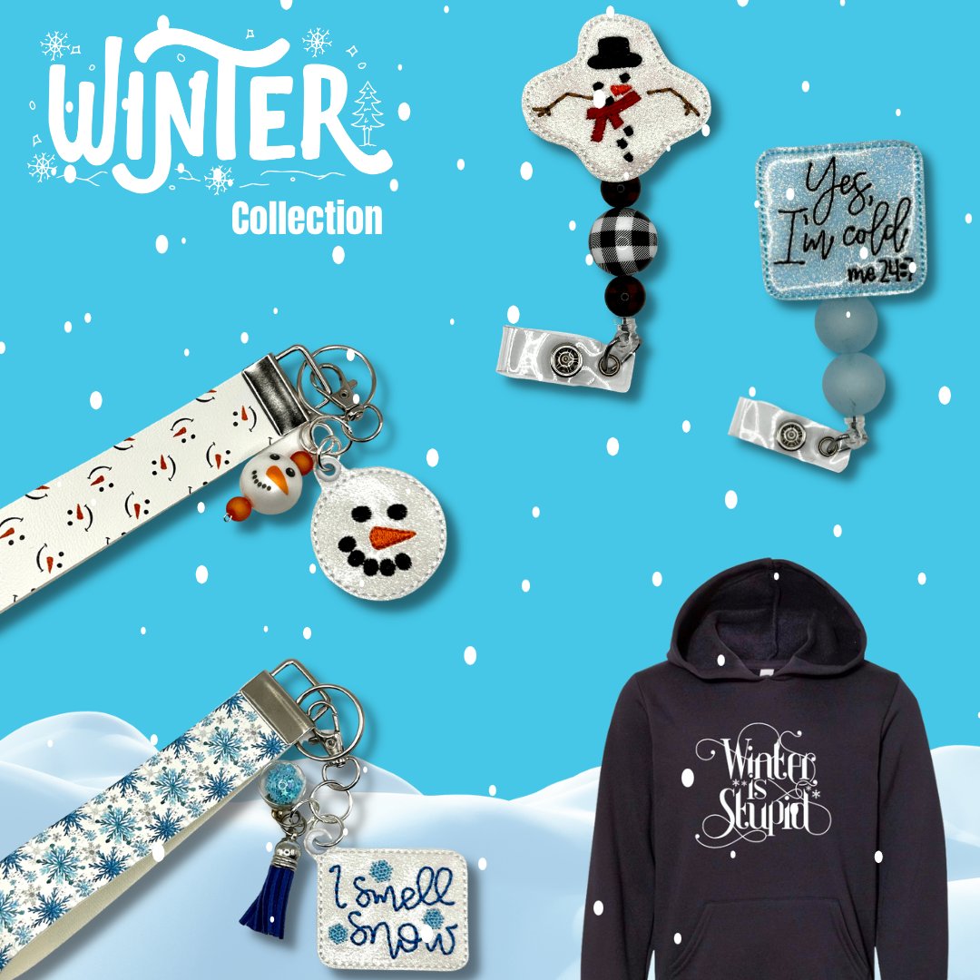 Winter shirts, keychain, and hair accessories