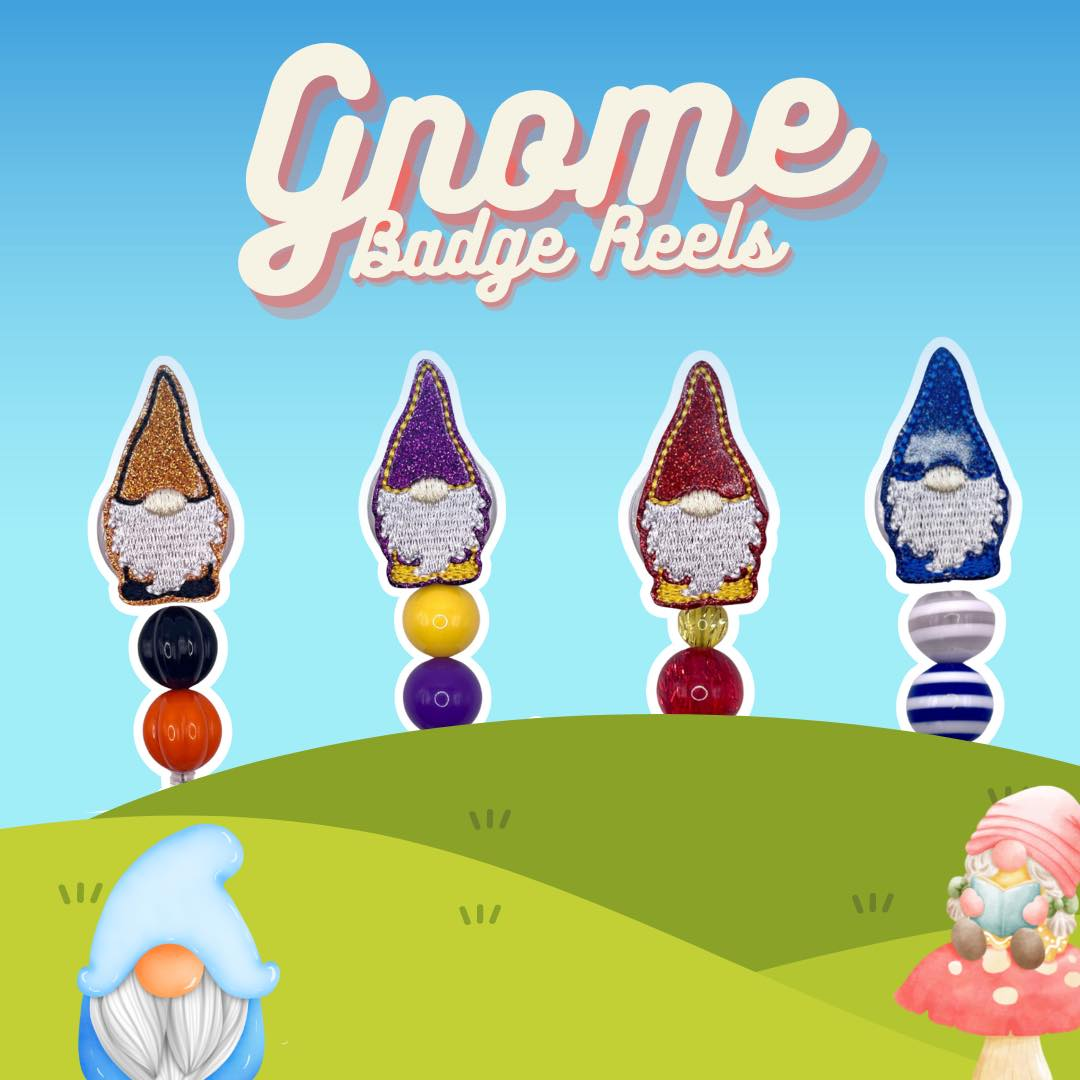 gnome keychains and badgereels
