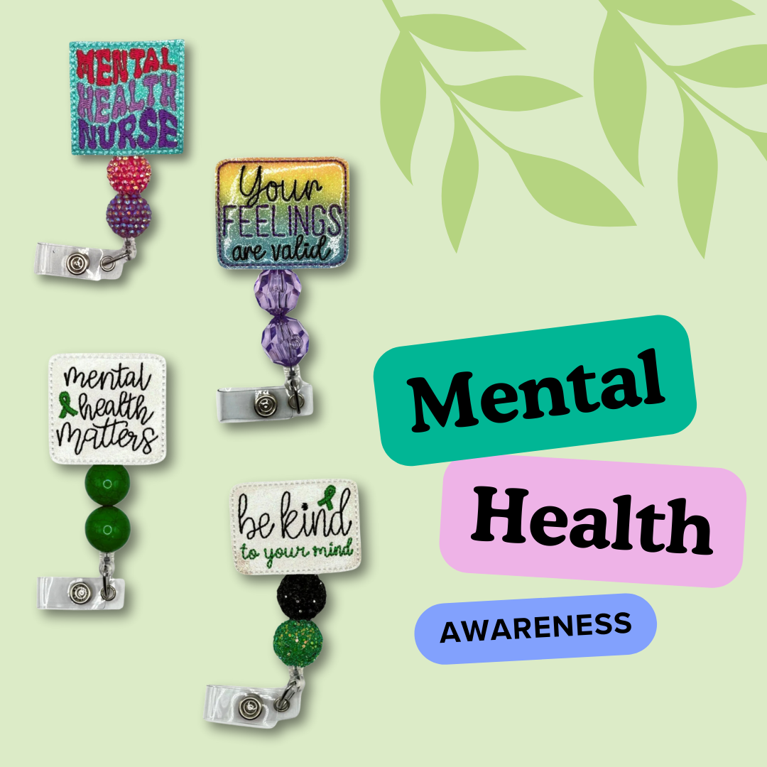 support Mental Health Awareness with the Mental Health Awareness keychains and badge reels