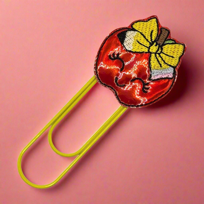 Apple with Bow Oversized Paperclip
