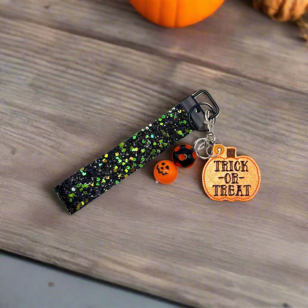 Trick or Treat Pumpkin Keychain and Wristlet