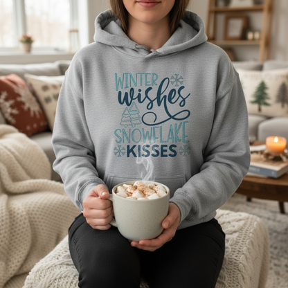 Winter Wishes Snowflake Kisses Hooded Sweatshirt