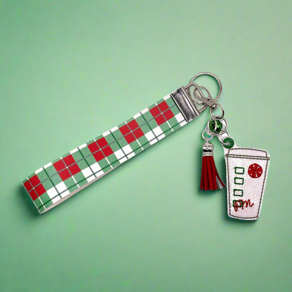 Peppermint Mocha Keychain and Wristlet