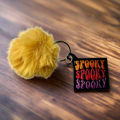 Spook Spooky Spooky Pom Pom Keychain