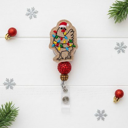 Christmas Light Chicken Badge Reel