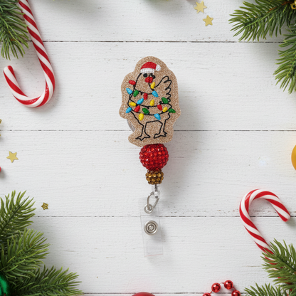 Christmas Light Chicken Badge Reel