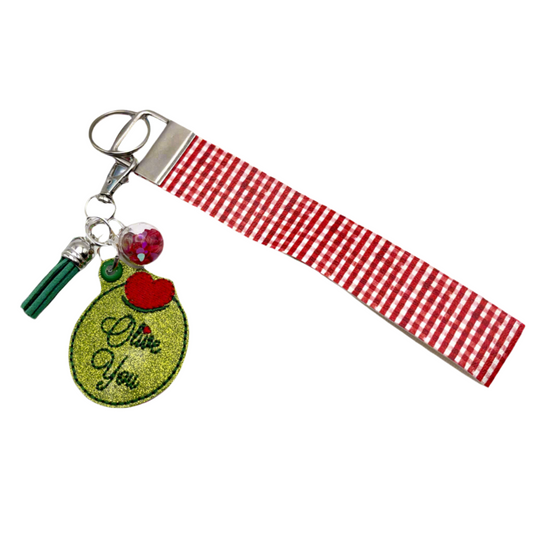Olive You Keychain and Wristlet