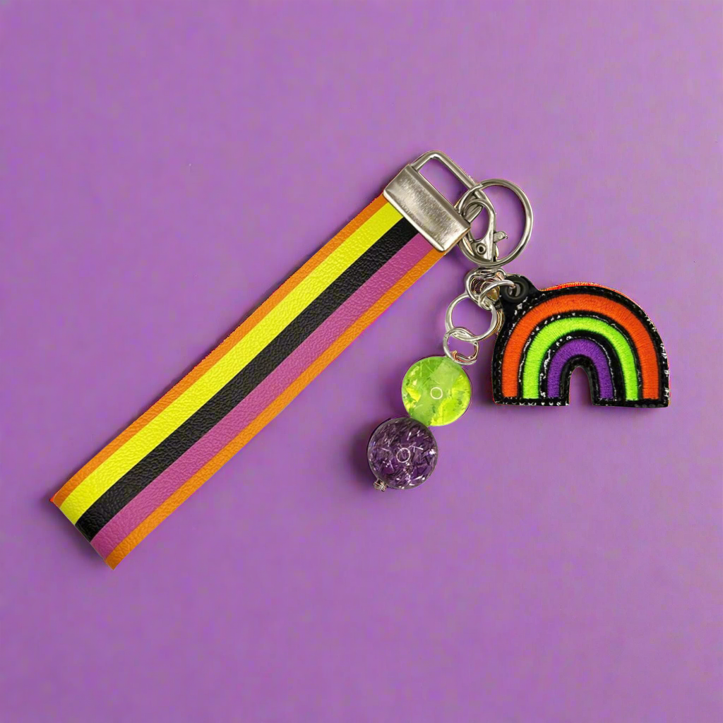 Halloween Rainbow Keychain and wristlet