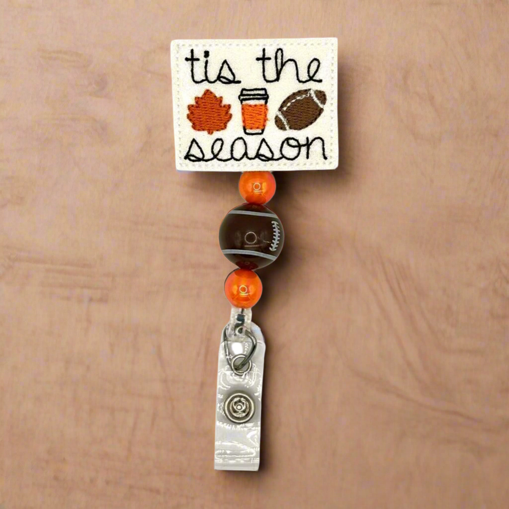 Tis the Season Beaded Badge Reel