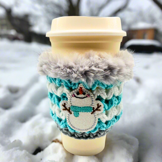 Hugging Snowman Coffee Cozy