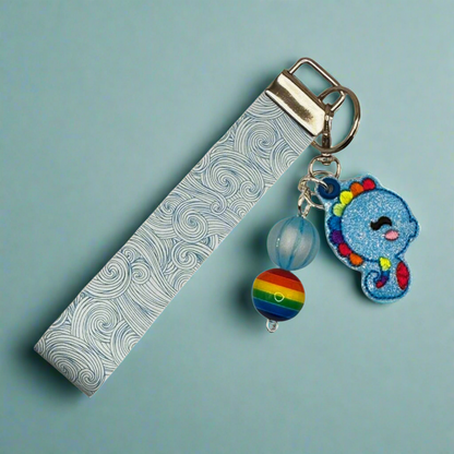 Rainbow Seahorse Keychain and Wristlet