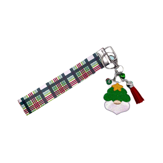 Christmas Tree Gnome Keychain and Wristlet