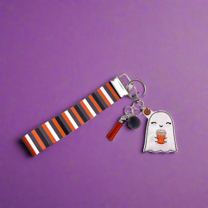 Ghost with Coffee Keychain and wristlet