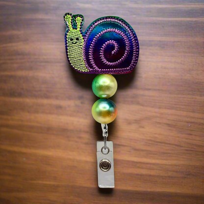 Colorful Snail Badge Reel