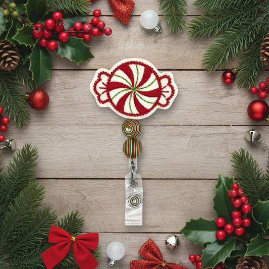 Peppermint Swirl Badge Reel