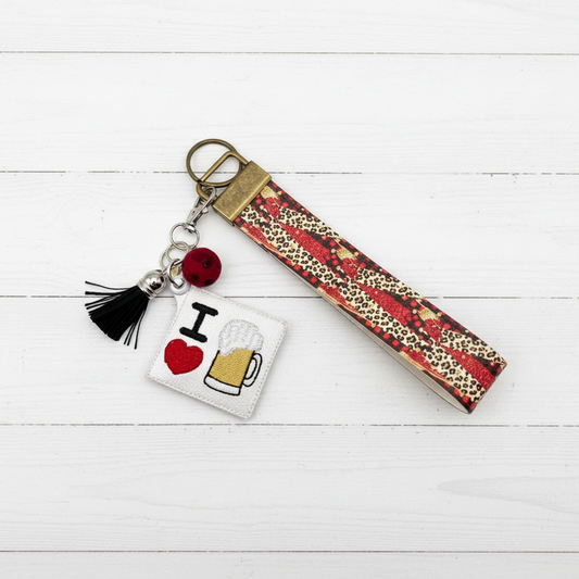 I Love Beer Keychain and Wristlet