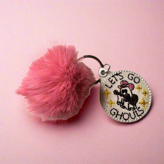 Lets Go Ghouls Pom Pom Keychain
