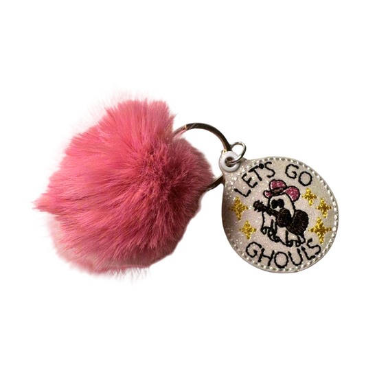 Lets Go Ghouls Pom Pom Keychain