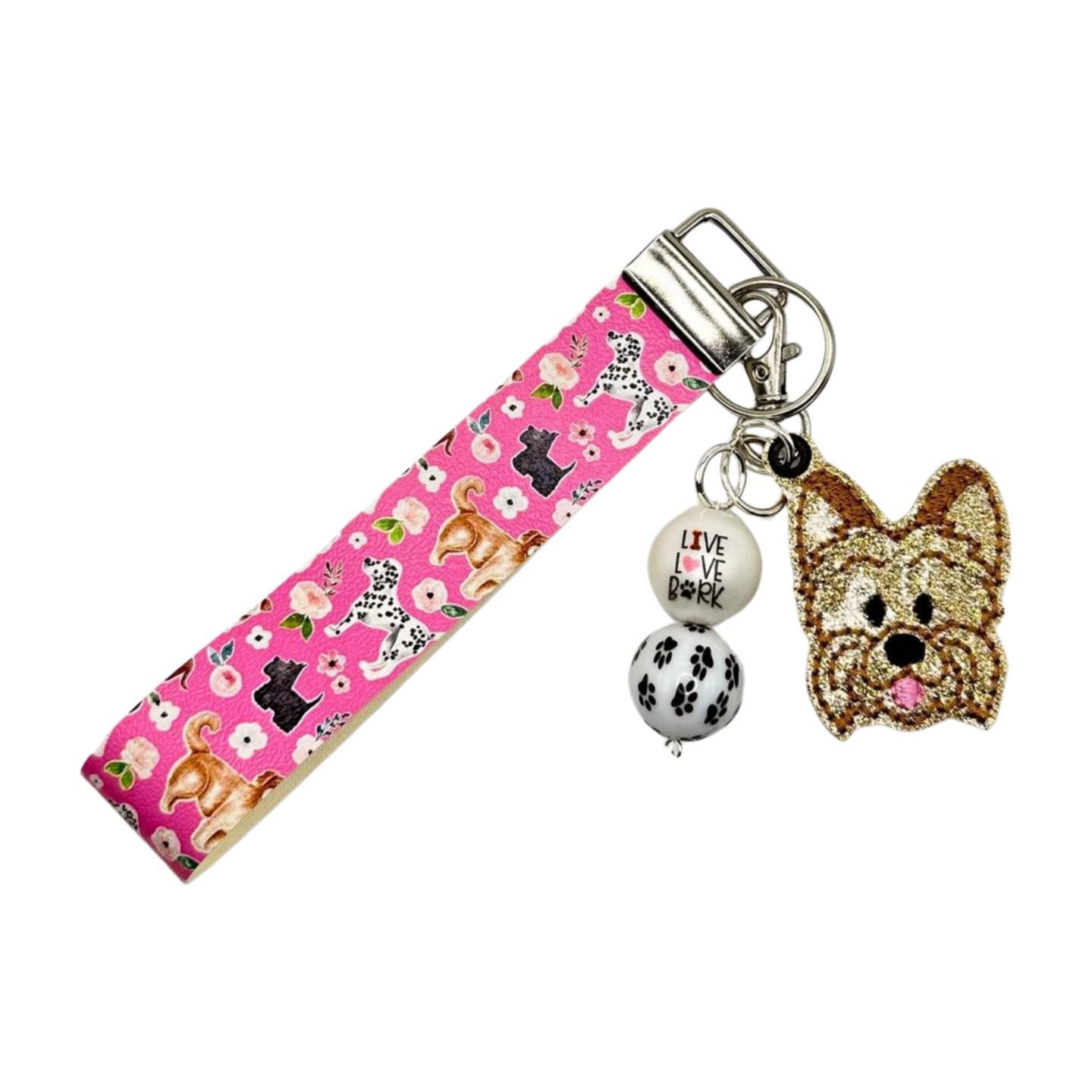 Yorkie Keychain and Wristlet