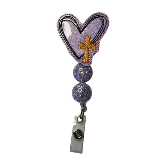 Purple Heart with Cross Badge Reel