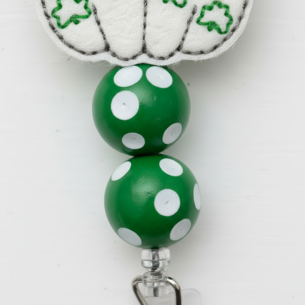 Shamrock Cat Badge Reel
