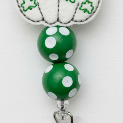 Shamrock Cat Badge Reel