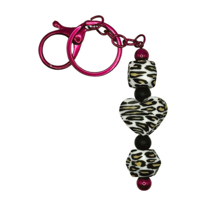 Leopard Heart Keychain
