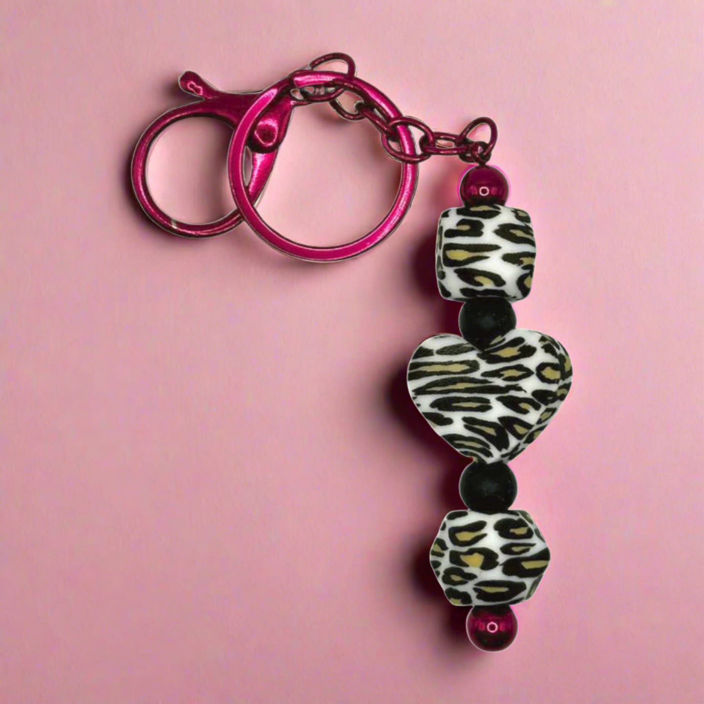 Leopard Heart Keychain