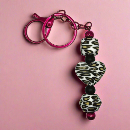 Leopard Heart Keychain