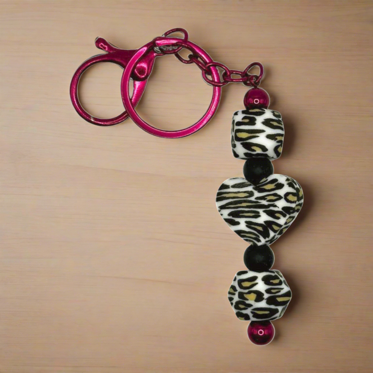 Leopard Heart Keychain
