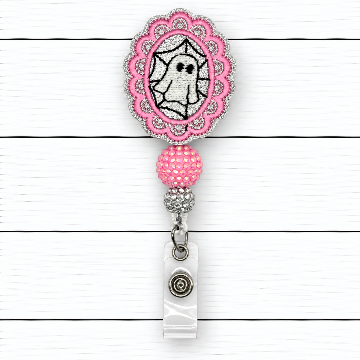 Framed Ghost Halloween Badge Reel