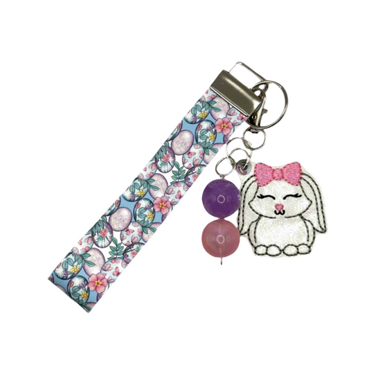 Bunny with Bow Keychain and Wristlet