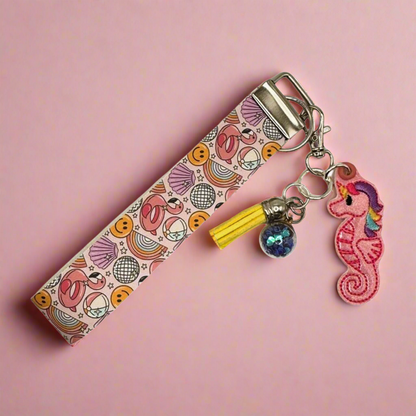 Rainbow Seahorse Keychain and Wristlet
