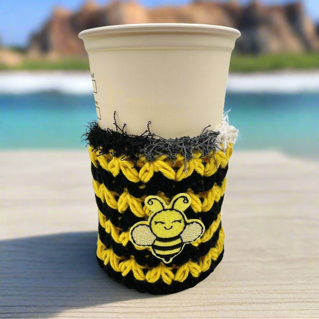 Bee cold cup cozy