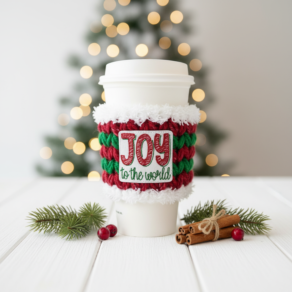 Joy to the World Coffee Cozy
