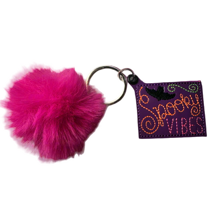 Spooky Vibes Pom Pom Keychain