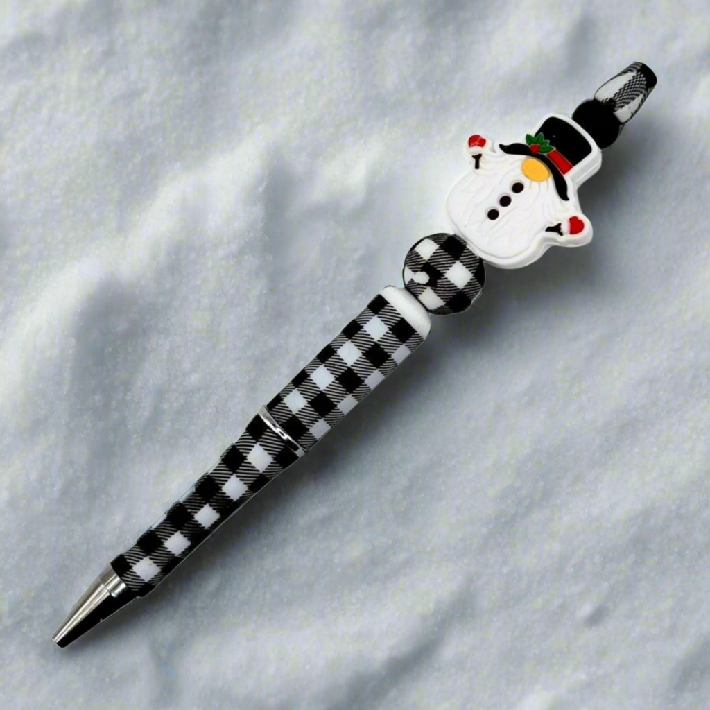 Snowman Gnome Beaded Pen