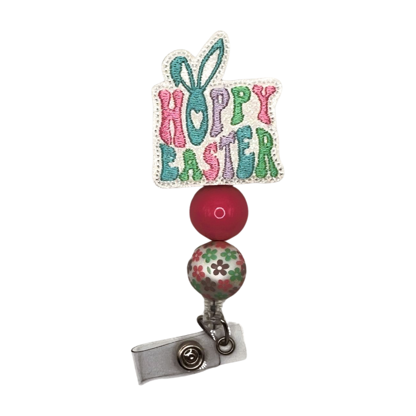 Hoppy Easter Beaded Badge Reel