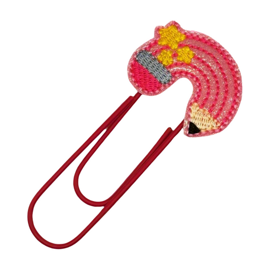 Pencil Rainbow oversized paperclip