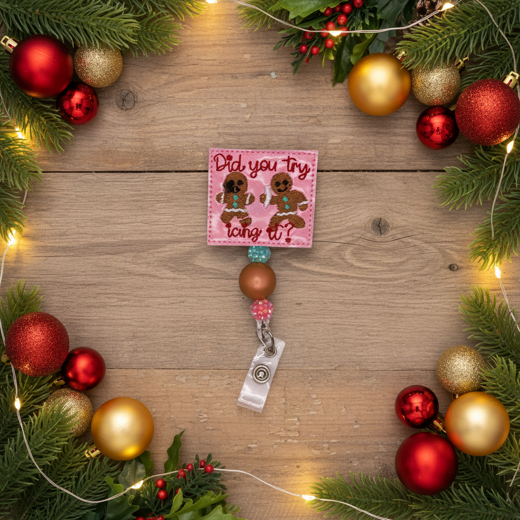 Try Icing It Gingerbread Badge Reel
