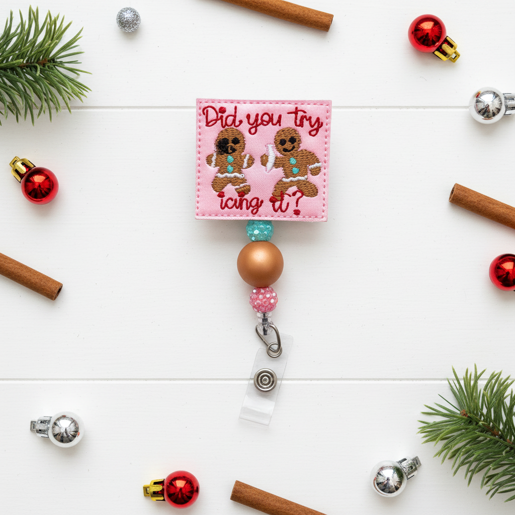 Try Icing It Gingerbread Badge Reel