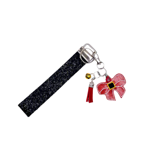 Santa Bow Keychain and Wristlet