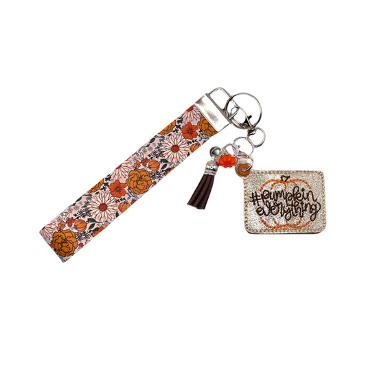 Pumpkin everything Keychain and wristlet
