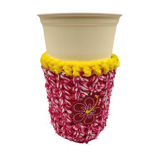 Hibiscus cold drink cozy