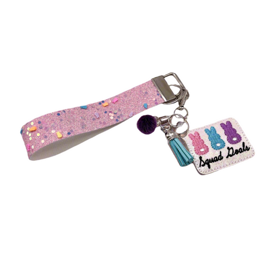Squad Goals Bunny Keychain and Wristlet