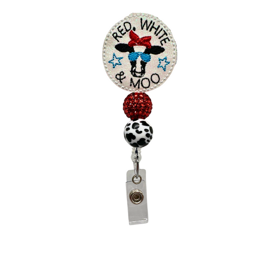 Red, White, and Moo Badge Reel
