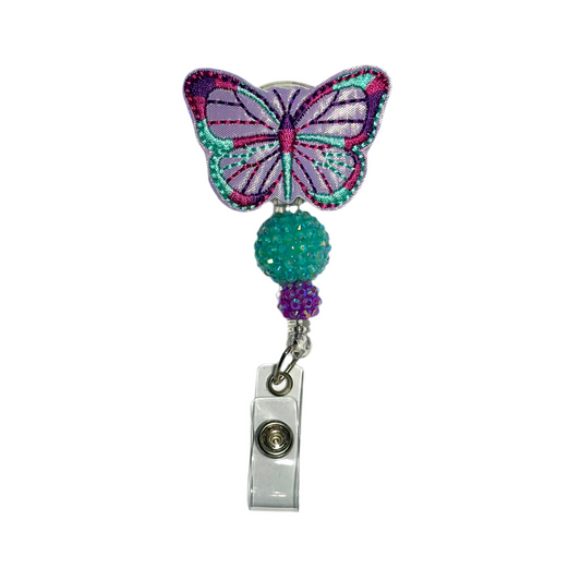 Purple Butterfly Badge Reel