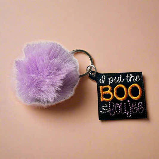 I Put the Boo in Boujee Pom Pom Keychain