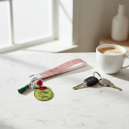 Olive You Keychain and Wristlet